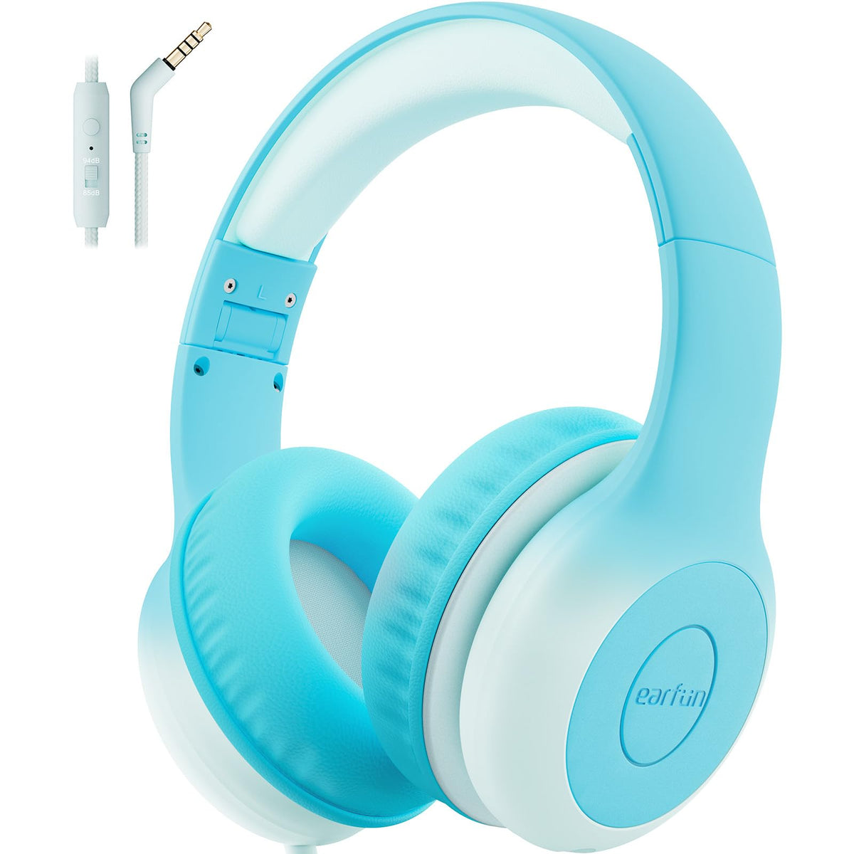 EarFun K1 Kids Headphones Wired with Mic, Volume Limit Headphones for Kids