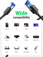 UGREEN Ethernet Cable 3m, Cat 8 High-Speed 40Gbps Internet Cable Braided