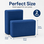 EXERZ Yoga Blocks 2pcs Gym Bricks -Comfortable Fitness Yoga Bricks, Anti-Slip, Lightweight and Travel Friendly Pilates Practice