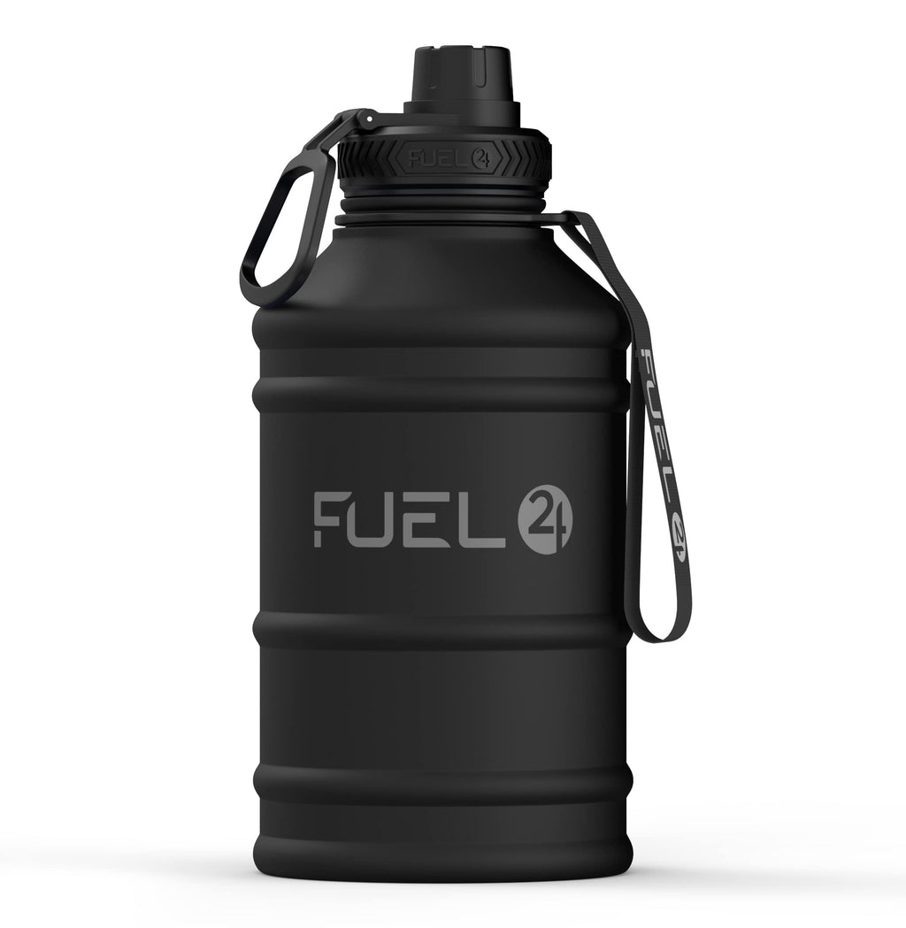Fuel24 Stainless Steel Jug - 1.3 or 2.2 Litre Water Bottle - Extra Strong, BPA Free, Leak Proof - Large Gym Sports Bottle, 1.3L, 2.2L, Metal Bottle - Colour Options