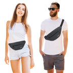 MAXTOP Large Bumbag Waist Fanny Pack Running Belt for Men Women Unisex Bum Bag with Headphone Jack and 4-Zipper Pockets Adjustable Belt for Travel Running Jogging Workout Hiking Gifts All Black