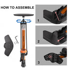 GOBKO Bike Pump Bicycle Floor Pump with Gauge, Bicycle Pumps with Presta and Schrader tire Pump multifunctional Air Pump for Road Bike MTB Sports Balls Pump High Pressure 160Psi &11Bar