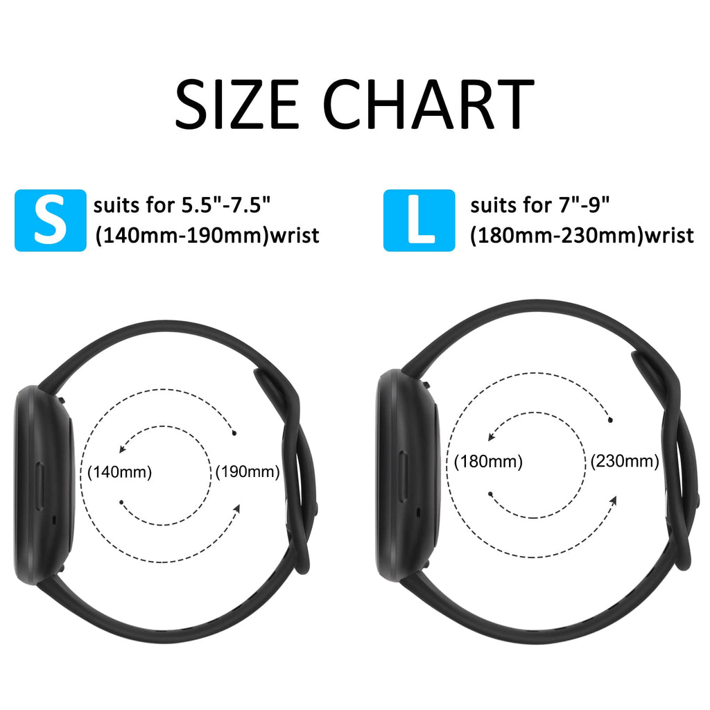 AK Straps for Fitbit Sense 2/Fitbit Sense/Fitbit Versa 4/Fitbit Versa 3 Straps for Women Men,Silicone Sport Classic Soft Replacement Straps Compatible with Fitbit Versa 3/Versa 4/Sense/Sense 2