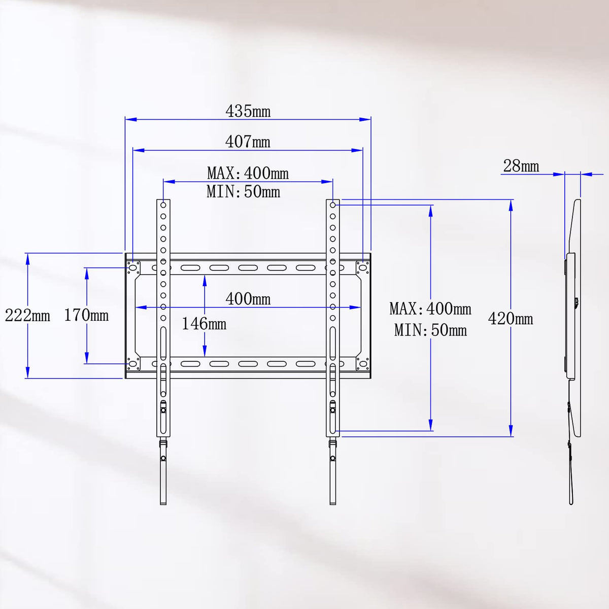 Mounting Dream Tilt TV Wall Bracket for 37-82" TV Max VESA 600x400mm 60kg