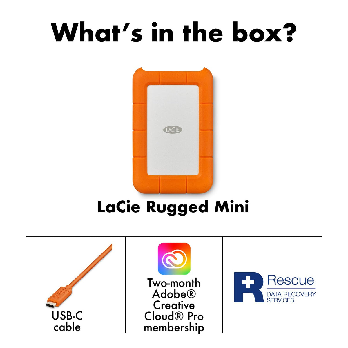LaCie 5TB Rugged Portable Hard Drive | USB-C (STFR5000800)