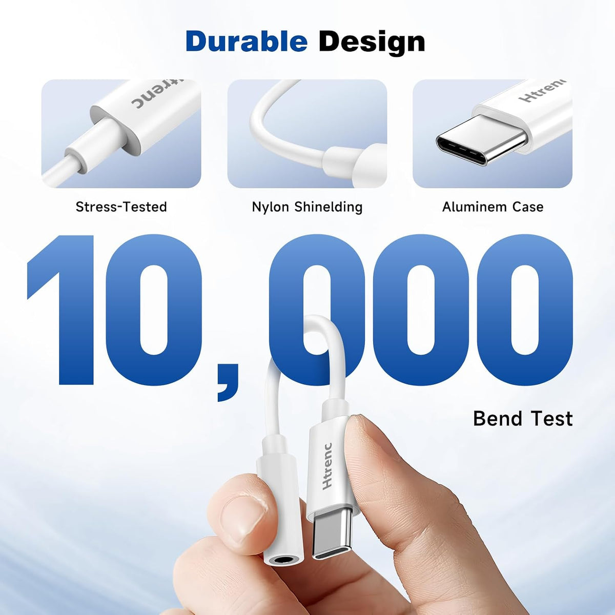 Htrenc USB C to 3.5mm Headphone Jack Adapter, 2 Pack