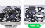 Cable Tie Reusable Black 50 Pack Straps Adjustable Releasable Extension Hook and Loop Tidy Wraps for Headphones HDMI Ethernet Printers Laptops USB Data Cables