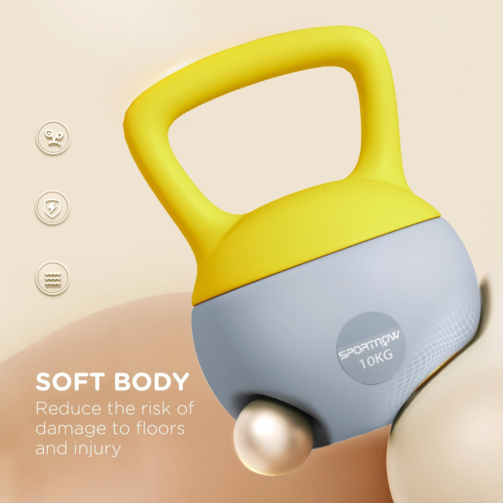 SPORTNOW 4/6/8/10/12kg Soft Kettlebell with Non Slip Handle Grey