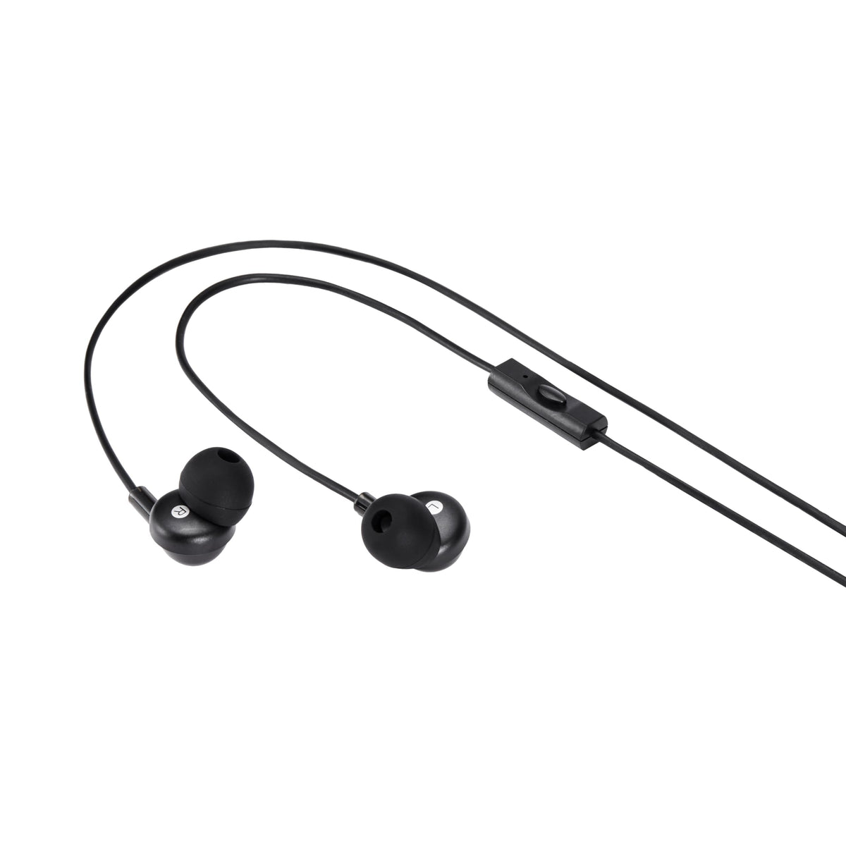 Amazon Basics Wired Earbuds with Microphone, In-Ear Headphones, 3.5mm Jack, High Definition Sound, Secure Fit, 4.2 ft Cable, S/M/L Ear Tips, Black