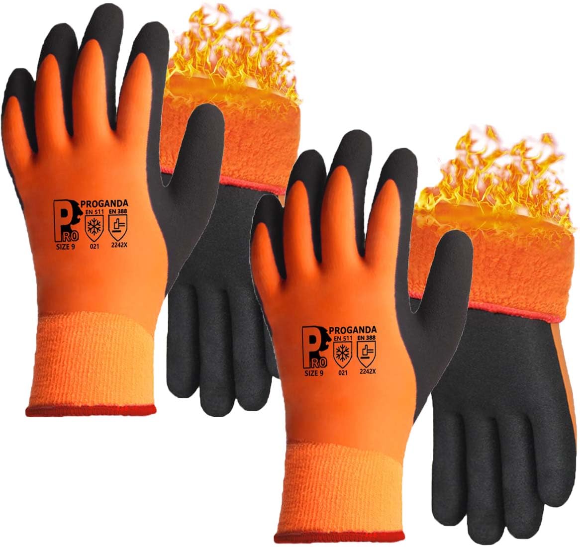 Winter Work Gloves Thermal Fleece Liner Waterproof Coating Superior Grip for Cold Weather Car Washing Gardening Fishing Multipurpose