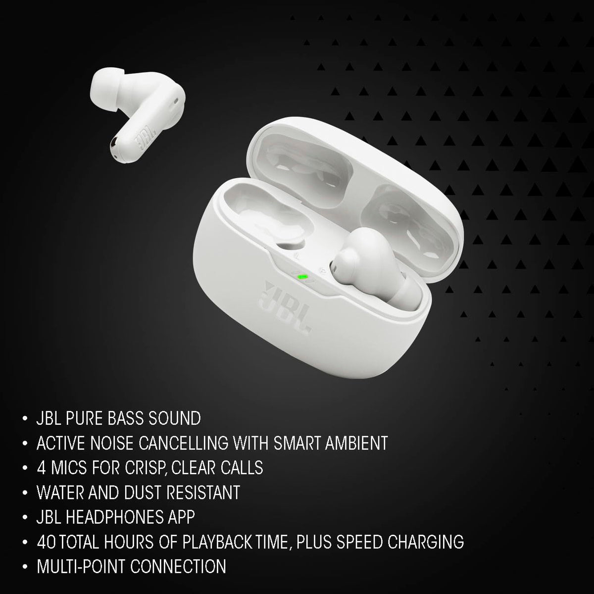 JBL Vibe Beam 2 - Noise Cancelling Earbuds - Black