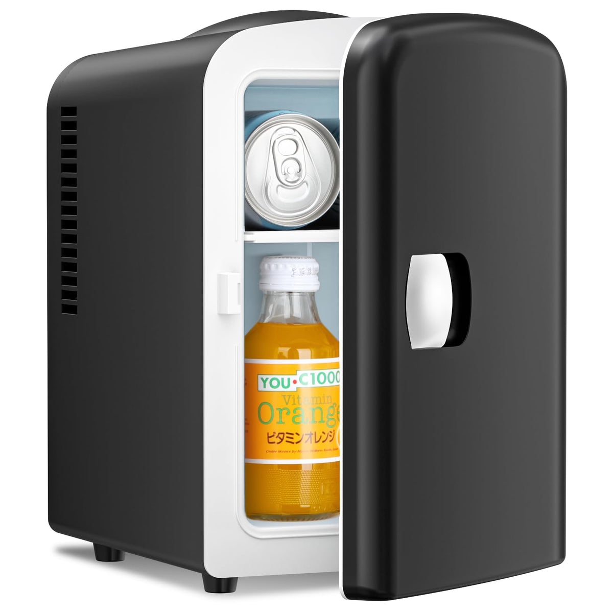 Antarctic Star Compact Refrigerator, Portable Mini Fridge, Skin Care 4L Capacity/6 Cans, for Bedroom, Car, Office & Dorm, Small Cooler for Cosmetics, Beverage and Food, White