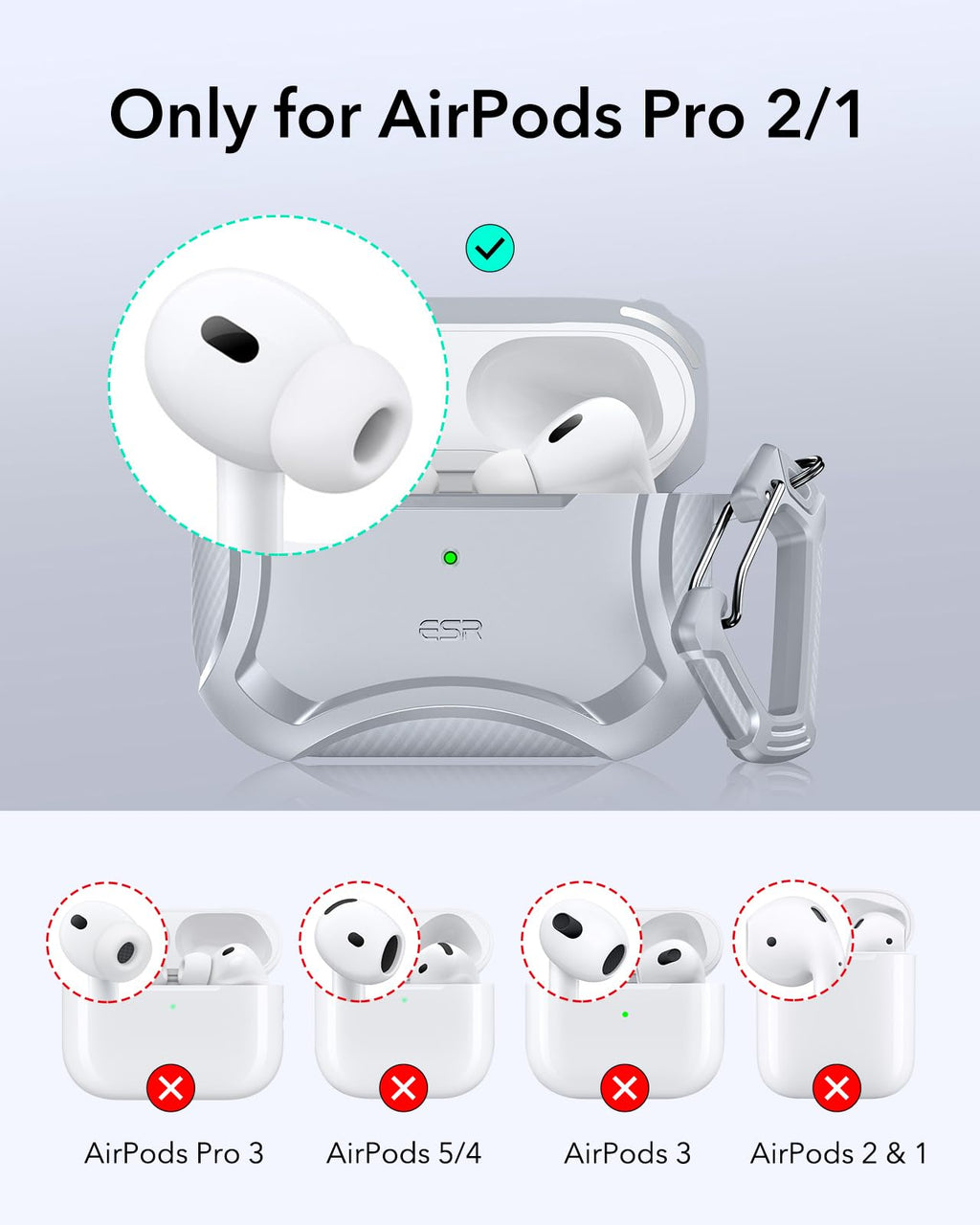 ESR for AirPods Pro 2 Case, Compatible with MagSafe, Navy Blue