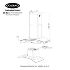 30 in. Lumin Coll 380 CFM Ducted Island Range Hood, LED, Stainless Steel