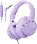 Botesty Sound Headphones Wired with Mic for School, 3.5mm Plug in, Purple