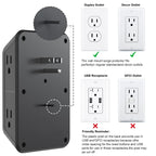 3 Pack Surge Protector Outlet Extender, 6 Outlet Splitter with 4 USB Ports (2 USB C), Multi Plug Wall Outlet 1050J Power Strip, USB Wall Charger for Home Office Kitchen Travel-ETL