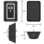 Multi Plug Wall Outlet Surge Protector with 6-Outlet & 4 USB Ports(2USB-C)