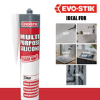 EVO-STIK Multipurpose Silicone Sealant White - Waterproof & Mould Resistant