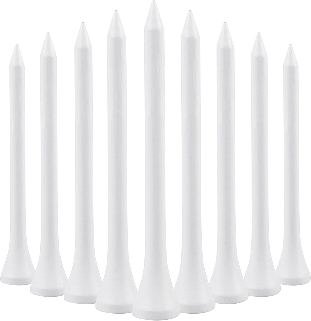 70mm 2 3/4" White Wooden Golf Tees Tee Biodegradable XL Pack of 100