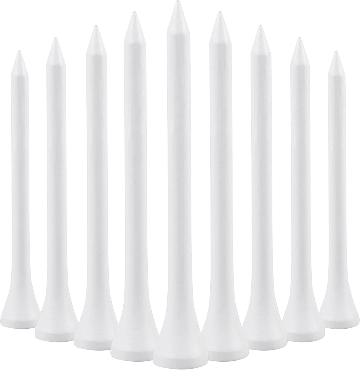 70mm 2 3/4" White Wooden Golf Tees Tee Biodegradable XL Pack of 100