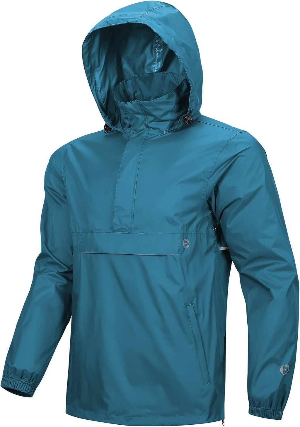 Outdoor Ventures Men's Waterproof Rain Jacket Packable Hooded Pullover