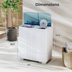 Giantex Portable Washing Machine, 20lbs Capacity, 12lbs Washer and 8lbs Spinner, Compact for Apartment RV, Gray & White, GX20313-PE