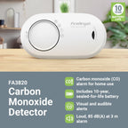 FireAngel FA3820 Portable Carbon Monoxide Detector/Alarm, 10 Year Battery