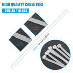 Armpow 18 inch Black Zip Ties Heavy Duty 100 PACK, 220 LBS Ultra Exclusive Strong Plastic Wire Ties, Large Cable Ties Extra Long Tie Wraps, Indoor and Outdoor UV Resistant