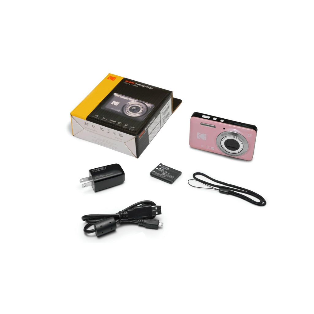 KODAK PIXPRO FZ55 16MP Compact Digital Camera, 5X Optical Zoom, Black
