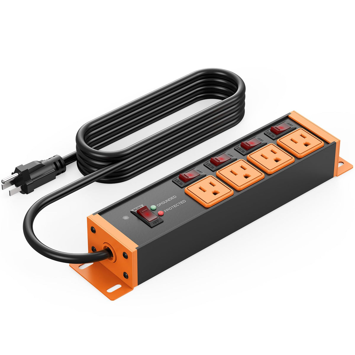 CCCEI 12 Gauge Heavy Duty Surge Protector, Black, 6FT, 1
