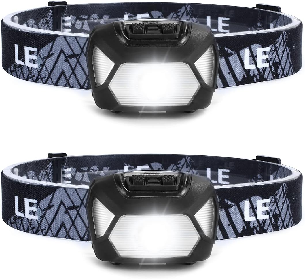 Lepro LED Head Torch 2 Pack with Red Light, Super Bright Headlamp 6 Modes