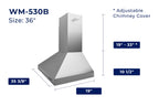 Hauslane Wall Mount Range Hood 30 Inch Convertible 350-750 CFM Low Noise