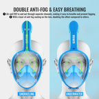 G2RISE SN01 Full Face Snorkel Mask with Detachable Camera Mount, Anti-Fog and Foldable Design, Advanced Breathing System for a Safe Adults/Kids Snorkeling Experience