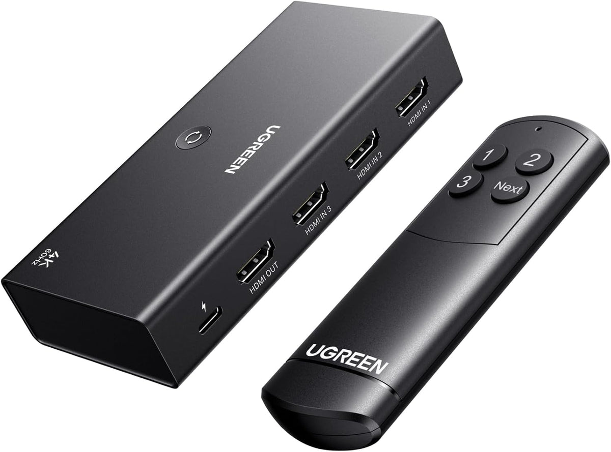 UGREEN HDMI Switch 3 in 1 Out, 4K@60Hz HDMI Splitter with Remote