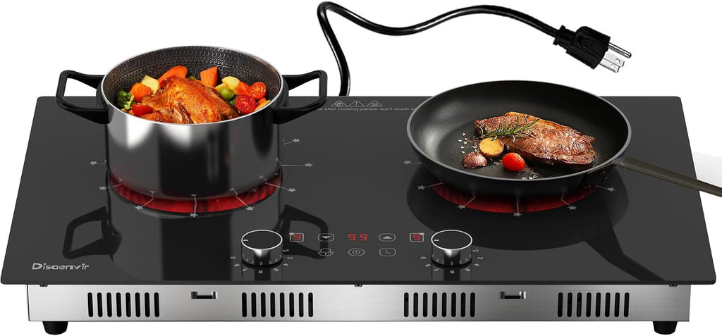 2 Burner Electric Cooktop 110V, 2000W Shard Power