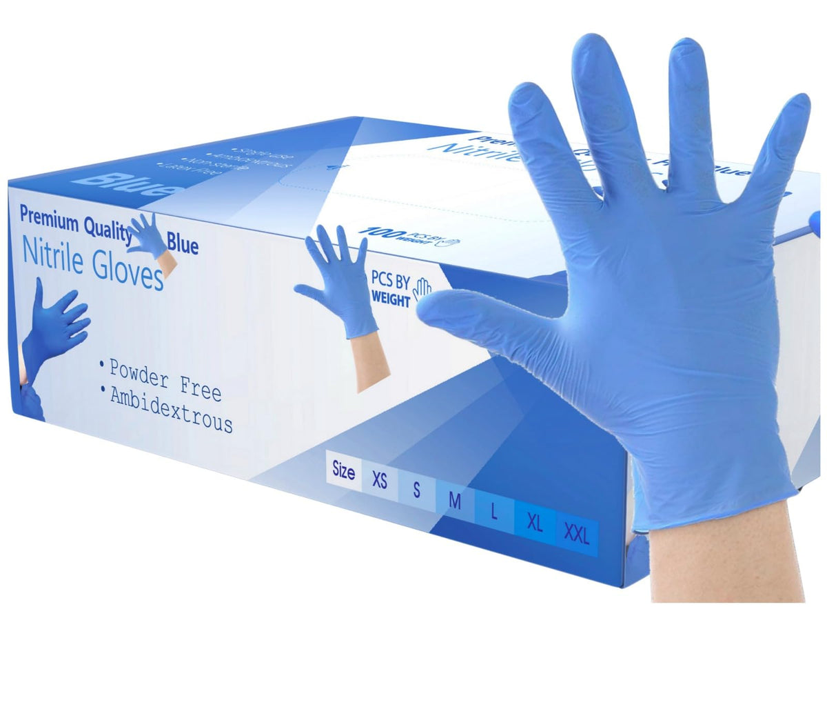 200 Disposable Nitrile Gloves Medium Blue – Medical Examination Powder-Free Latex-Free Strong Durable Tear-Resistant for Healthcare, Dental, Food, Cleaning, Automotive & Industrial Use (Medium)