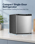 COWSAR 2.6 Cu.Ft Mini Fridge with Freezer, Freestanding Compact Refrigerator with Reversible Door & 7-Speed Thermostat, Small Fridge for Office, Apartment, Gameroom (BLACK)