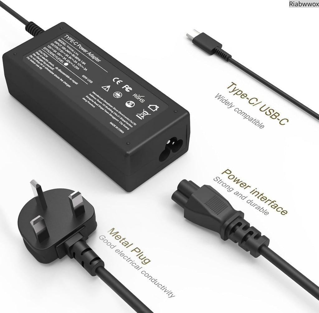 Universal 65W USB C Laptop Charger Compatible with Lenovo Thinkpad