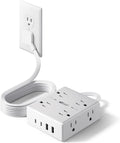 SUPERDANNY Extension Cord,Flat Plug Surge Protector Power Strip,6Ft