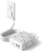 SUPERDANNY Extension Cord,Flat Plug Surge Protector Power Strip,6Ft