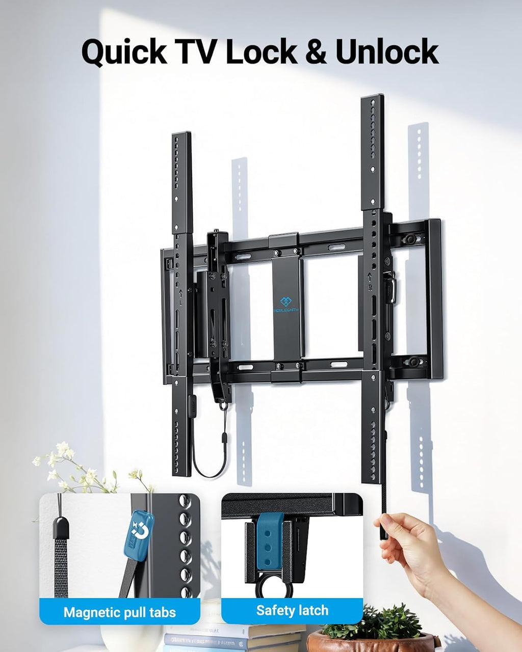 PERLESMITH Tilting TV Wall Mount for 23–60 inch TVs up to 115 lbs