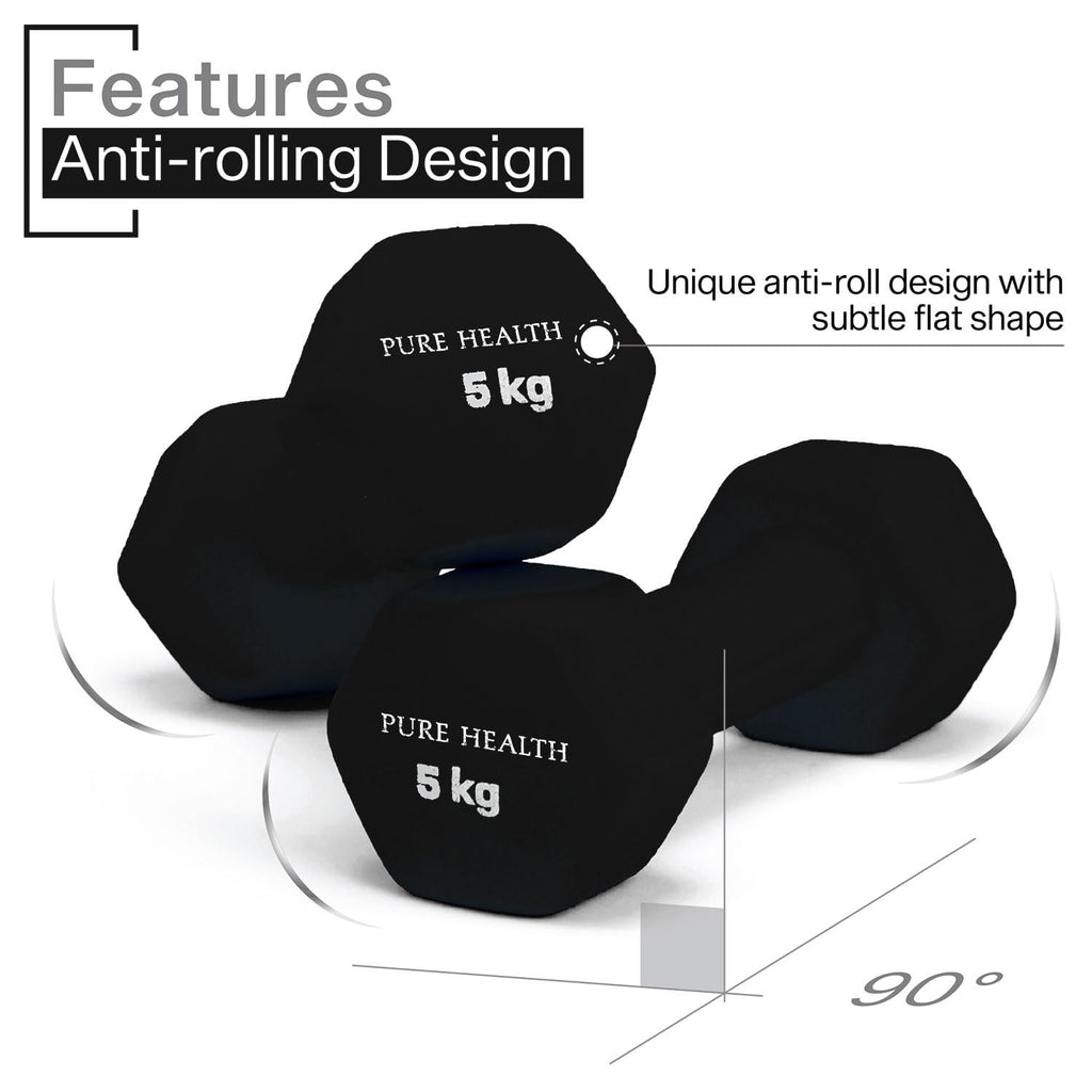 Neoprene Dumbbell Hand Weights Pair Home Exercise for Women Men Arm Pilates Dumbbells in 1kg 1.5kg 2kg 3kg 4kg 5kg 8kg 10kg Set