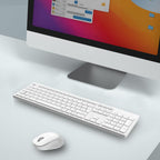 LeadsaiL Wireless Keyboard and Mouse Set, 2.4GHz USB Computer Keyboards and Mouse Combo, Ergonomic Design with 12 Multimedia Shortcuts for HP/Lenovo Laptop and Mac-Pink