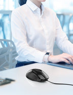 TECKNET USB Wired Mouse,6400 DPI Optical,6-Button Ergonomic Computer Mouse