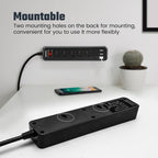 SUPERDANNY 6Ft Thin Extension Cord, Flat Plug Surge Protector Power Strip
