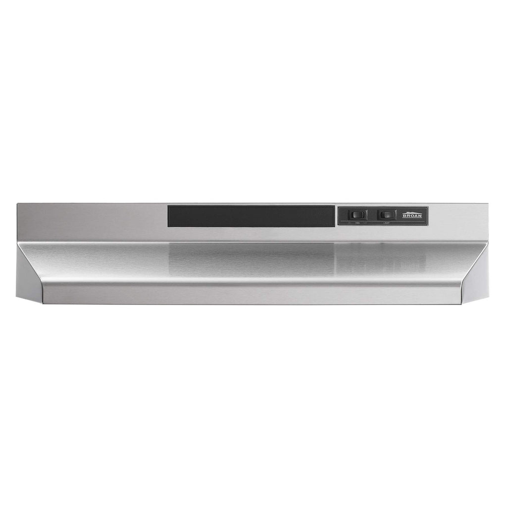 Broan-NuTone F403011 Insert with Light, Exhaust Fan for Under Cabinet Two-Speed Four-Way Convertible Range Hood, 30-Inch, White on White