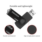 ENUODA 16GB USB Stick 1 Pack Memory Stick USB 2.0 Flash Drives Swivel Design Pen Drive for Data Storage Thumb Drive with LED Light (Black)