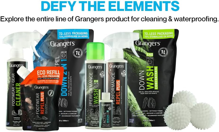 Grangers Wash + Repel Clothing 2 in 1 | 300ml | Powerful Cleaning Combined & Durable Water-Repellency For All Waterproof Jackets & Trousers