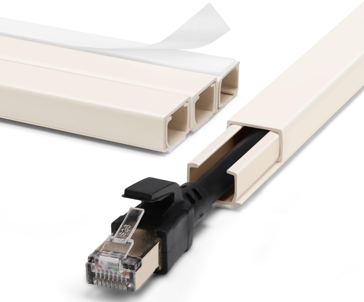 ZhiYo 43" Cord Covers for Wires on Wall, Beige Cord Hider, 0.7" W x 0.4" H