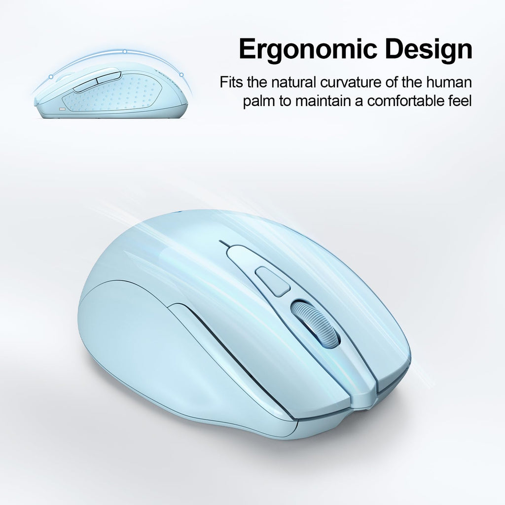 TECKNET Bluetooth Mouse, Wireless Mouse Rechargeable